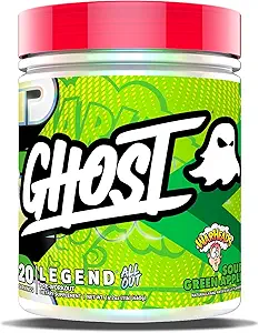 GHOST Legend All Out Pre-Workout Powder, Warheads Sour Green Apple - 20 Serve - Supplemento pre-allenamento per uomini e donne - Energy & Pumps - Caffeina, L-Citrulline, & Beta Alanine Blend - Sugar Free