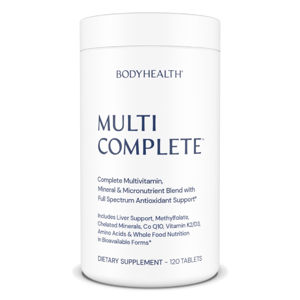 BodyHealth Multi Complete (120 Ct) Täglich Multivitamin für Männer und Frauen mit ganzer Nahrung, Mineralien, Antioxidantien, Bio Green Food Concentrates, und Leber Detox Extrakte, Vegan und Non GMO