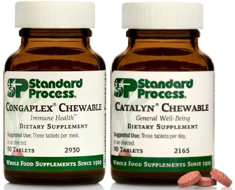 Processus standard pour le bien-être des enfants Trousse de compléments à croquer - Congaplex et Catalyn - Suppléments de soutien à la fonction immunitaire et cellulaire - Suppléments nutritionnels pour la santé globale