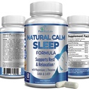 Natural Calm Sleep Aid con Magnesio, L-teanina, Melatonina, GABA, 5-Htp | Sleep Aid | Non-GMO - 60 capsule