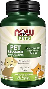 JETZT Pet Health, Pet Relaxant Supplement, Formuliert für Katzen & Hunde, NASC Certified, 90 Chewable Tablets