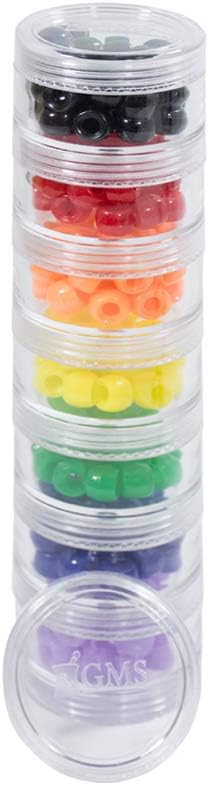 GMS Small 7 Day Stack-able Pill Organizer Fall für Medikamente, Vitamine und Ergänzungen mit 7 Lids - ein für jeden tragbaren und abnehmbaren Behälter (Clear)