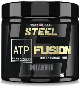 Stahl Ergänzungen ATP-Fusion | Optimierte Absorption Kreatin Monohydrat Workout Supplement | Bloat Kostenlose Formel für schnellere Erholung mit Kreatin Monohydrat Pulver | 40 Servierungen
