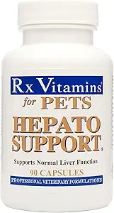 Rx Vitamins Hepato Unterstützung für Hunde & Katzen - Milchdistel für gesunde Leberfunktion - Silymarin Kapseln für Haustiere - 90 ct.
