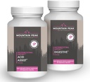 Mountain Peak Nutritionals Acid Assist & Digestive Support Combo Pack - Gastrointestinal & Digestive Health - Enzymes, Probiotics, & Nutrient Support - 90 capsule vegetariane