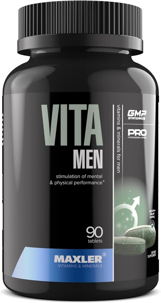 Maxler VitaMen Multivitamin per gli uomini - Multivitaminici da uomo ad alta potenza per lo sport e le prestazioni - Miscela di vitamine e minerali da uomo, Miscela di aminoacidi, Miscela di enzime - 90 compresse