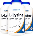 Nutricost L-Lysine 500mg (service de 1000mg), 500 Capsules (3 bouteilles)