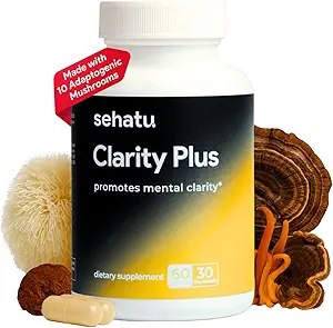 Clarity Plus kognitive Wellness-Ergänzung | Verpackt mit 10 leistungsstarken adaptogenen Pilzen | Klare Gehirn Fog und Unterstützung Mental Clarity | 60 Count | 30 Day Supply