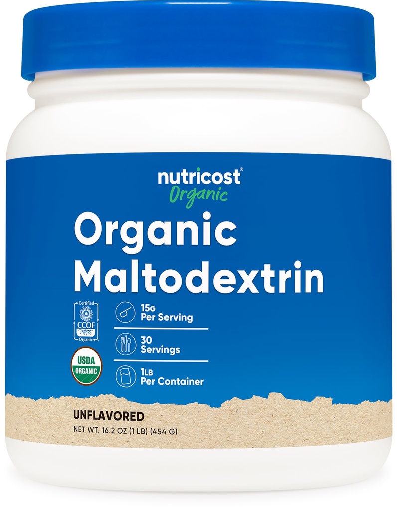 Nutricost Organic Maltodextrin Powder 1lb - Glutenfrei, Non-GMO