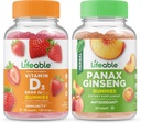 Lebensfähiges Vitamin D 5000 IU + Panax Ginseng, Gummies Bundle - Große Verkostung, Vitaminergänzung, Glutenfrei, GMO frei, Kaugummi