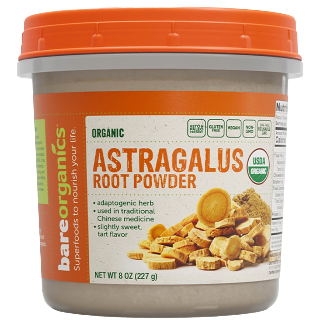 BareOrganics Organic Vegan Astragalus, 8 oncia