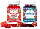 Lunakai USA ha fatto le donne Multivitamina & Probiotic Gummies Bundle – 16 Multi Vitamine & Probiotici per il supporto della digestione – 60ct Ogni