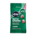 GU Energy Chews, Watermelon Energy Gummies avec électrolytes, végétalien, sans gluten, sans casher, sans caféine et sans lait pour tout entraînement, 12 sacs (24 portions Total)