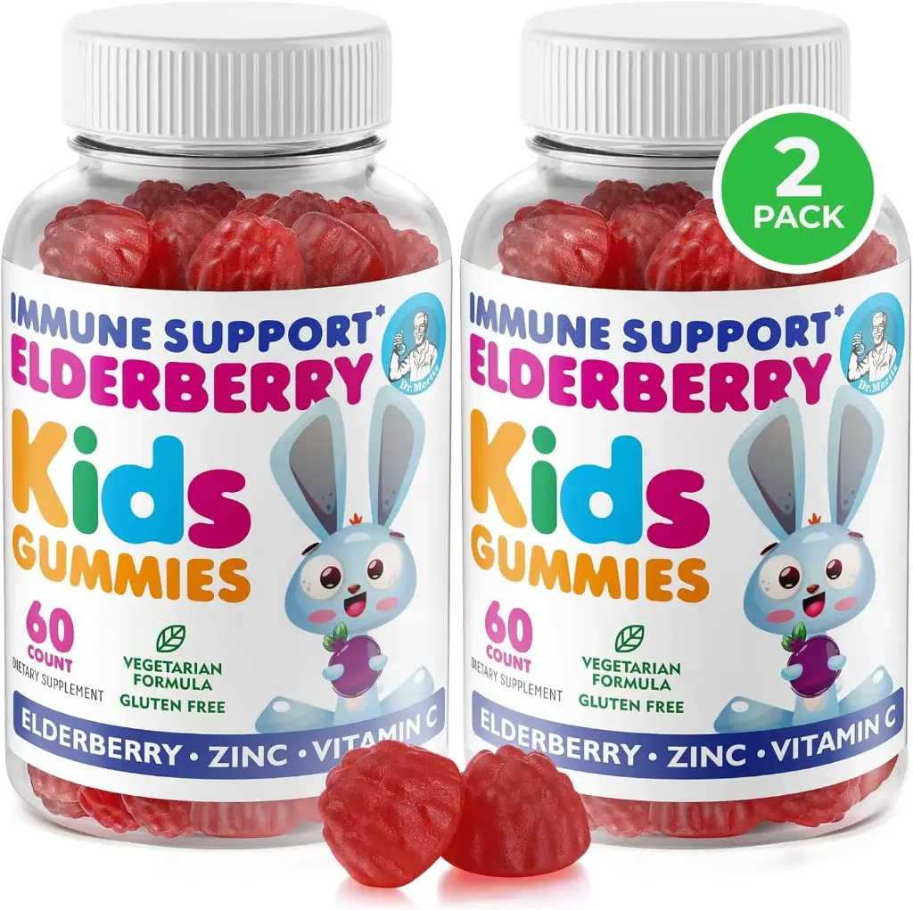 DR. MORITZ Melatonina per bambini, Vegan Sleep Aid Supplementi con basso zucchero, adulto e bambini Melatonina Gummies con aroma di fragola, per età 4+, 60 Conte