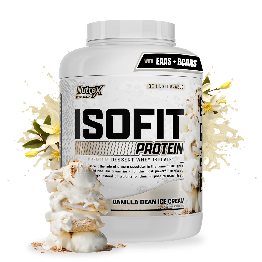Nutrex Research IsoFit Whey Protein Pulver Instantized 100% Whey Protein Isolate (70 Servierungen, Vanilla Bean Ice Cream)