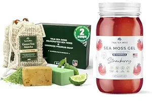 Savon de mousse de mer Thé vert Matcha & Aloe Bergamot & Gel de mousse de mer fraise