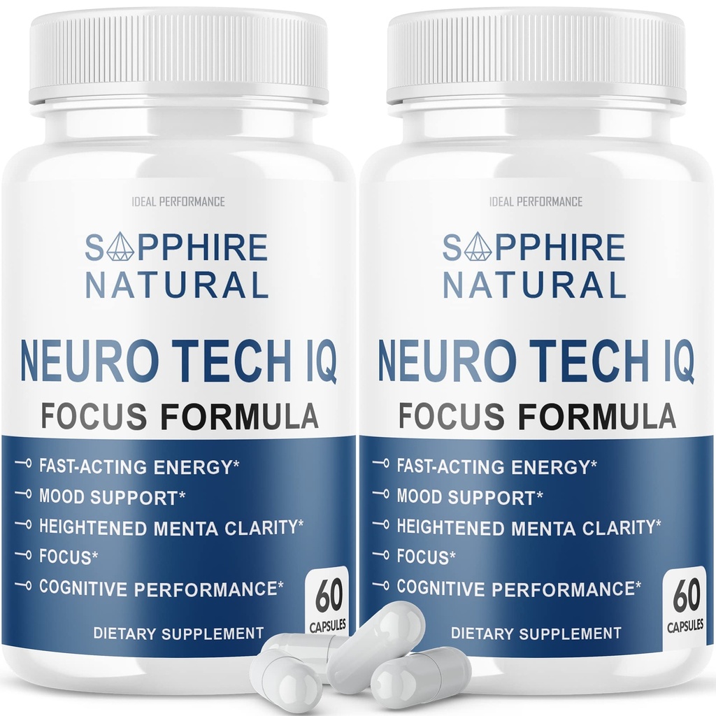 (2 Pack) Neuro Tech IQ Brain Supplement Neurotech Iq Focus Formula Pills (120 capsule)