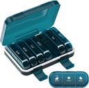 Organisateur hebdomadaire de pilules 3 fois par jour, boîte à pilules portable de 7 jours pour pilules, vitamines, huile de poisson, médicaments, suppléments (3x7 bleu)