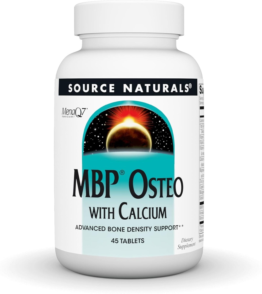 Source Naturals MBP Ostéo avec Calcium, support de densité osseuse avancé*, 45 comprimés