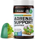 BIO KRAUTER Adrenal Support Gummis - 60 Chews - Rhodiola & Ashwagandha Gummis mit Vitaminen C, B6, B12 - Vegan Mood Support Supplement