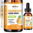 Magnesio Glycinate Gocce Liquide, 1000mg di Liquid Magnesium supplemento complesso per il sonno, Neve, Energia, Muscolo, Bone, Calma & Digestione, Alto assorbimento, 2 Fl Oz, Aroma di ananas senza zucchero