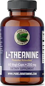 Pure Lab Vitamine L-Theanine 250mg - 60 Vegi-Caps Made in Canada