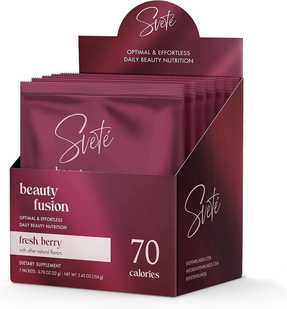 Hydrolysiertes Kollagenpulver für Frauen Multi Beauty Superfood mit Hyaluronsäure, Biotin, Vitamin C, Zink, Probiotics, CoQ10 | Keto Protein | Berry Flavor (7 Single Serve Packets) von Svete