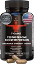 Anabolischer Booster & Muskelaufbau, T-GAINS Testosteron Ergänzung für Männer, TRT-Test Booster & Estrogen Blocker, HGH Ergänzungen für Männer - Tongkat Ali Fadogia Agrestis für Muskelwachstum, 120 Caps