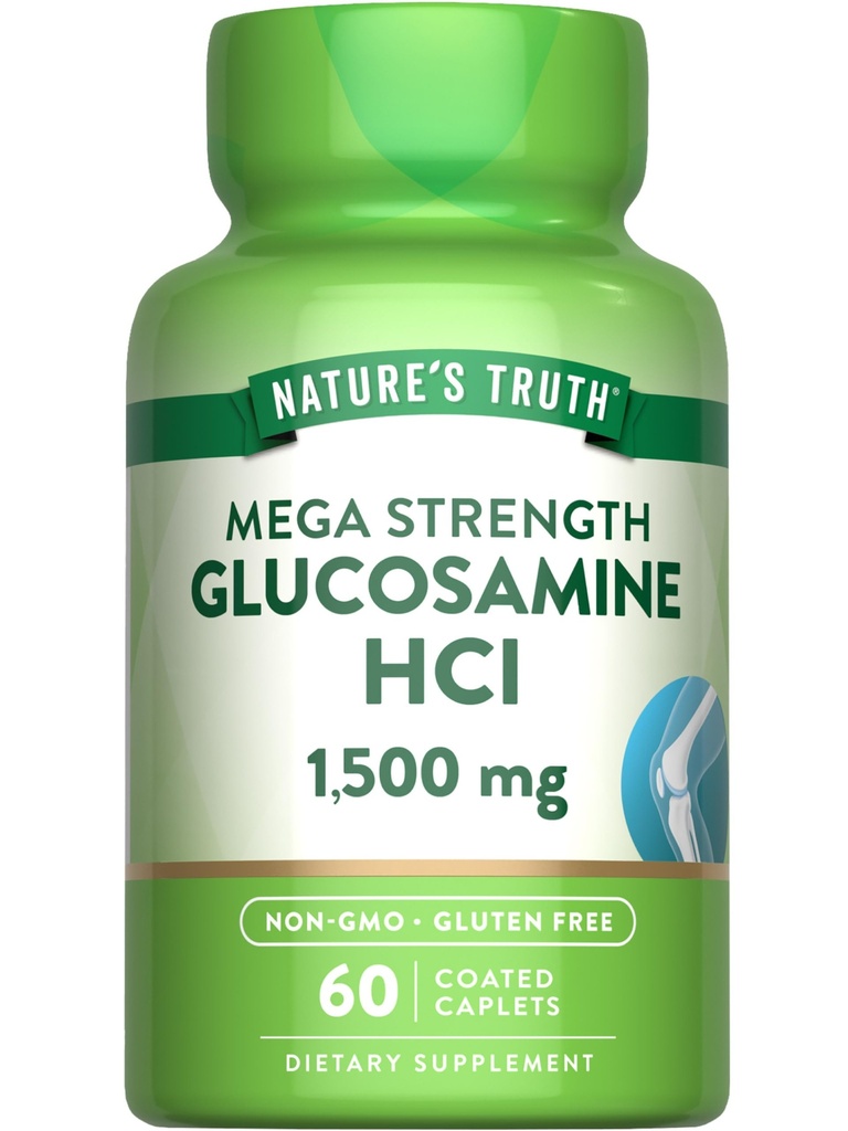 Nature's Truth Glucosamin HCI 1500mg | 60 Caplets | Mega Strength | Non-GMO & Gluten Free Supplement