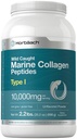 Poudre de peptides de collagène marin Horbäach 2,2 lb pour la peau, les cheveux et les ongles de type I Collagène de poisson hydrolysé