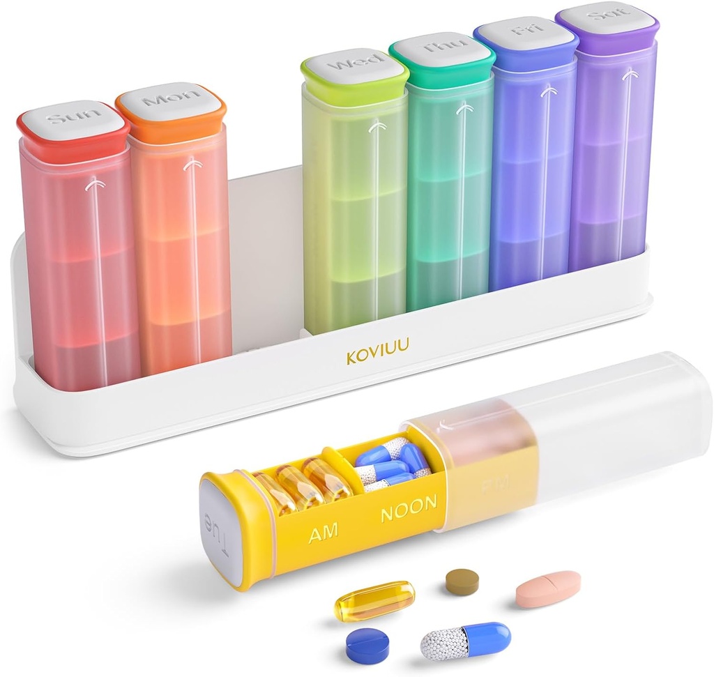 Wöchentliche Pille Organizer 3X pro Tag, Detachable Pille Box 7 Tag, Große 3 mal täglich Pille Fall, Reise Pille Containerhalter, Woche Medikamente Spender Pille für Vitamin Supplement Medizin, Weiß