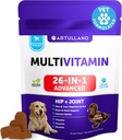 20 in 1 Cane Multivitamina con Glucosamina - Chewable Dog Vitamins and Supplements - Senior & Puppy Multivitamin Chews for Pet Hip & Joint Support, Immunity, Mobility, Skin, Digestione - 70 Soft Treats