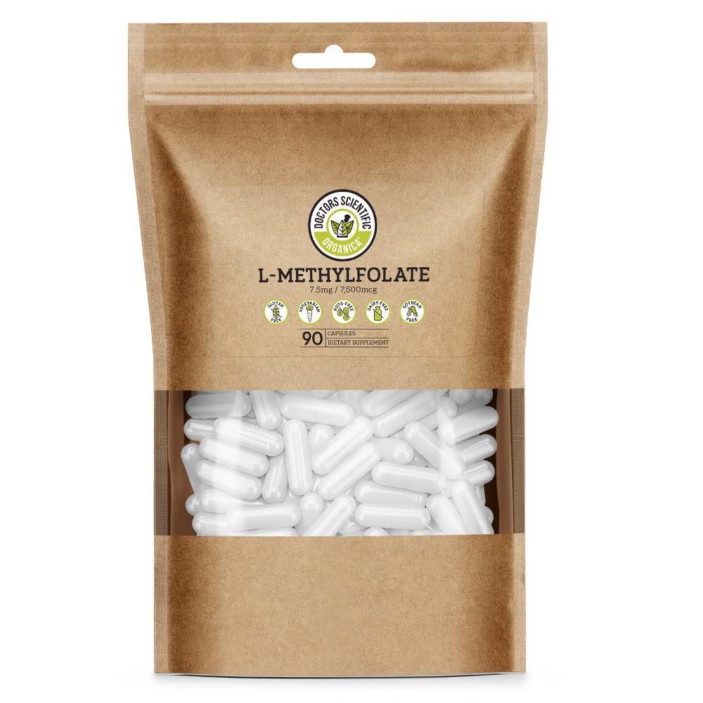 DSO L Méthylfolate 7,5mg (5 complément MTHF) - 90 capsules véganes (7,5 mg) - supplément actif L Méthylfolate pour le contrôle de l'homocystéine - vitamine acide folique - emballage écologique