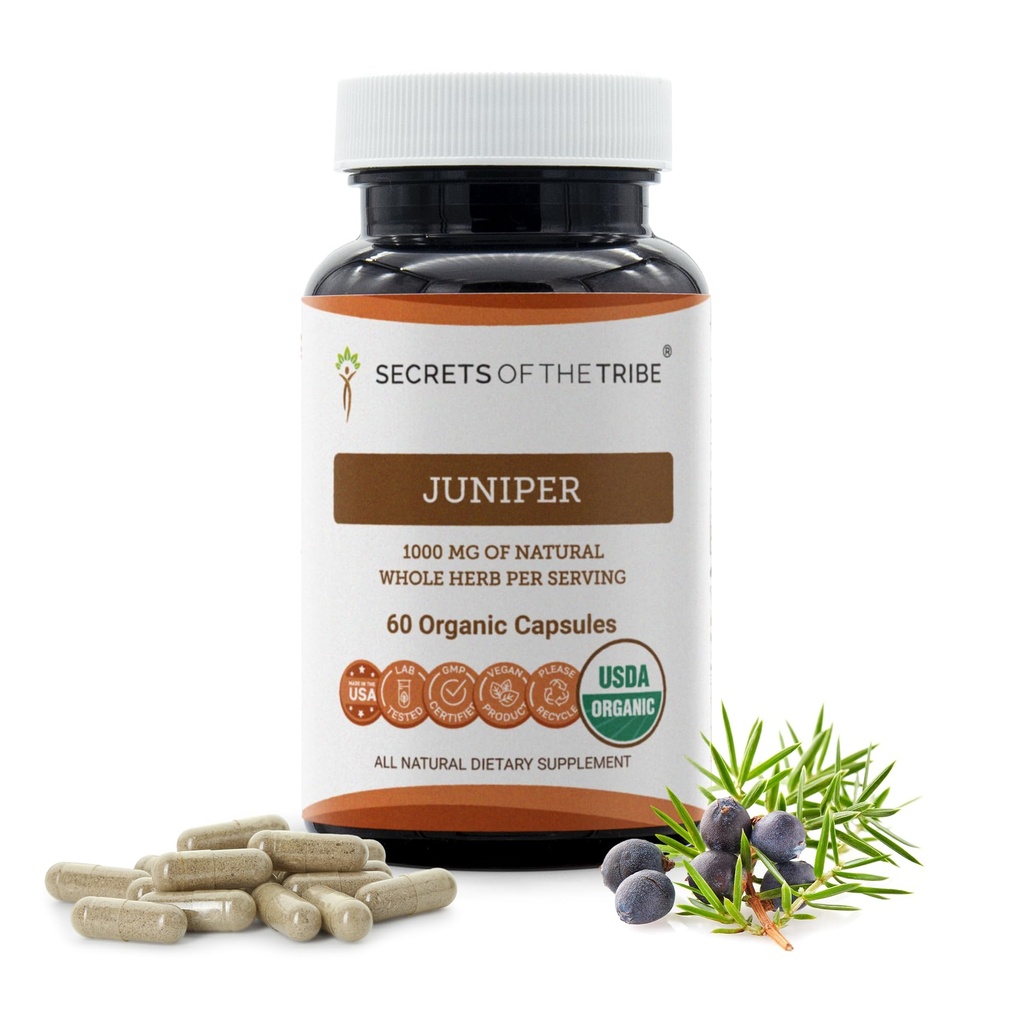 Segreti della Tribe Juniper 60 capsule, 1000 mg, USDA Organic Juniper (Juniperus communis) Dried Berry (60 capsule)