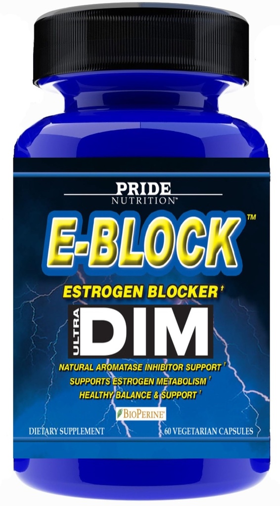 Pride Nutrition E-Block DIM Supplément 700MG Strength Extra Strength Estrogen Blocker.