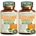 Glucosamin Chondroitin MSM – Joint Support Supplement für Frauen und Männer mit Glucosaminsulfat 1500 mg, Chondroitin und MSM – für Knorpel, Gelenkgesundheit und Flexibilität – 2 Pack, Vegan