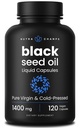 NutraChamps Black Seed Oil Organic Cold Pressed | 120 Vegan Softgel | Pillole Virgin Nigella Sativa con Vitamina E & Thymoquinone | Ricco in Omega 3 6 9 | Capsule di olio di semi di cumino nero non raffinati