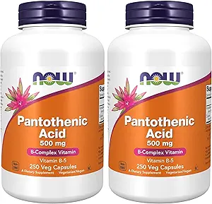 Ora integratori, acido pantotenico (Vitamina B-5) 500 mg, vitamina B-Complex, 250 capsule (pacchetto di 2)