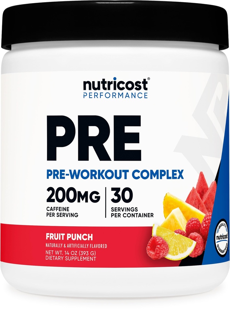 Nutricost Pre-Workout Complex Powder (30 Servings, Fruit Punch) - with Beta-Alanine, Taurine & Amino Acids