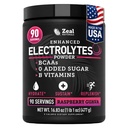 Zeal Naturals Elektrolyt Pulver Erholungsgetränk (90 Servierungen | Raspberry Guava) w 0 Zucker + BCAAs +B-Vitamine Elektrolyt Ergänzung mit Kalium Zink & Magnesium für Hydration - Keto Elektrolyte