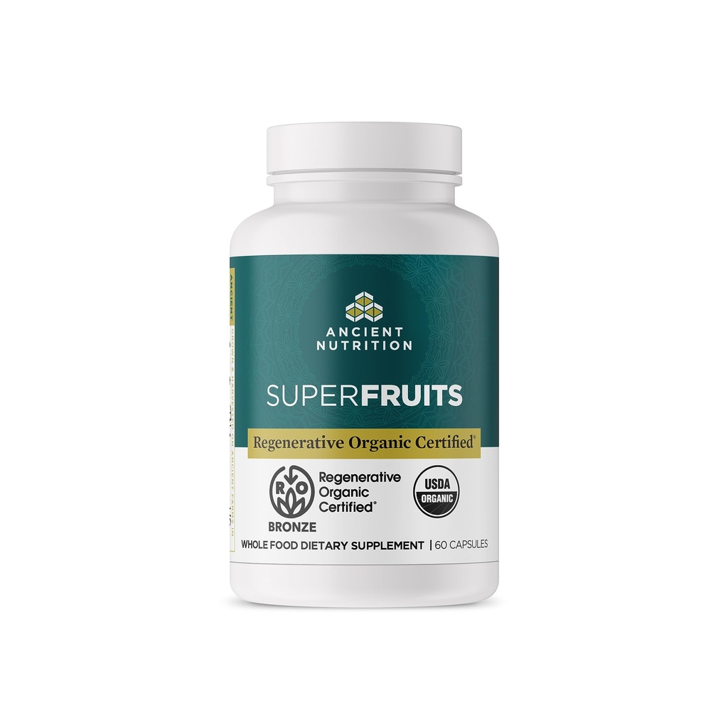 Antica Nutrition Regenerative Organic Certified SuperFruits Capsule, Supporta Gut e Immune System Health, Realizzati con Probiotici, Dragonfruit, Mulberry e Goji, 60 Count