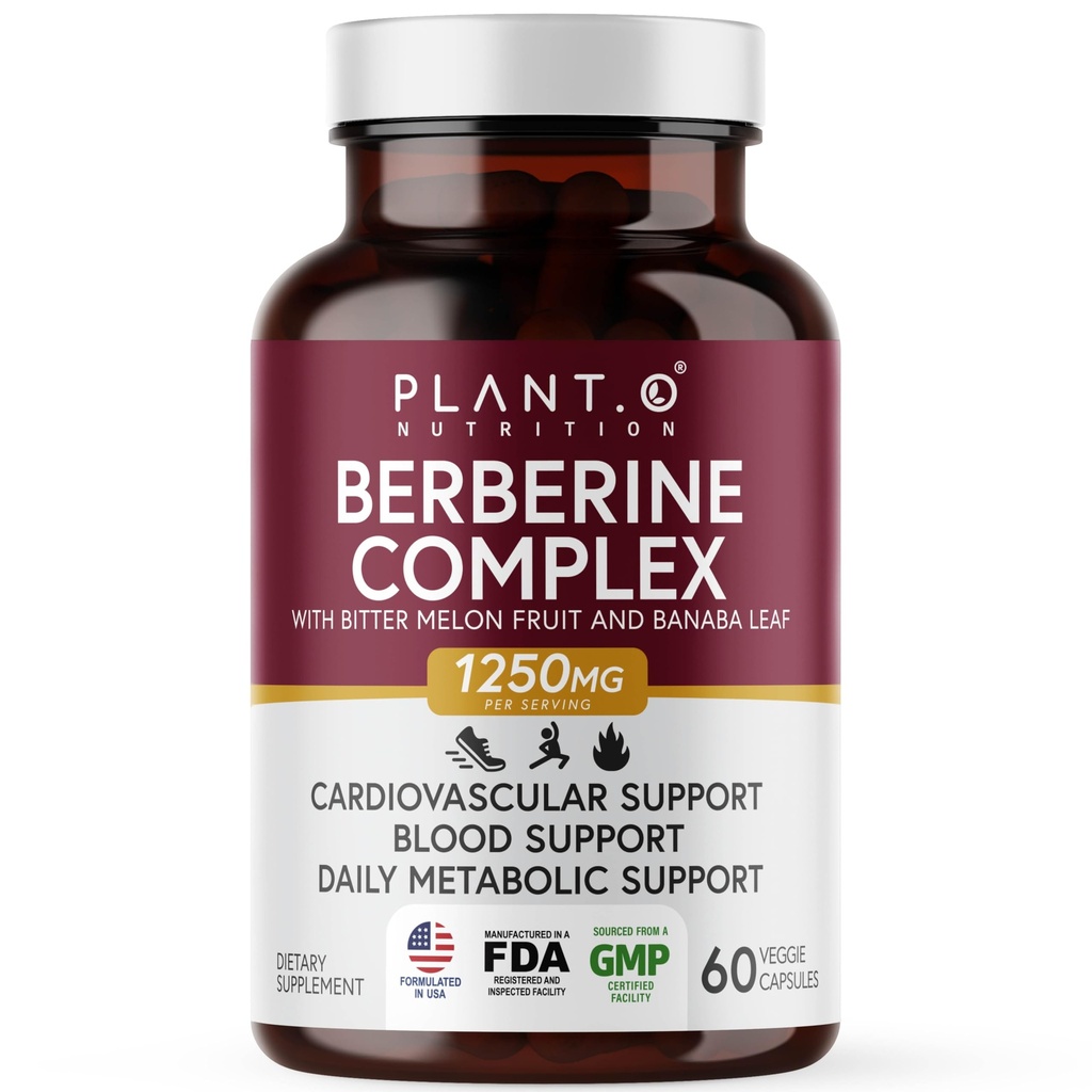 Berberine Supplement - 10xHöhere Absorption Berberine HCI Complex mit Bitter Lemon & Banaba Blatt - Cholesterol & Metabolic Klinisch Geforschte Unterstützung - 60 Kapseln Non-GMO