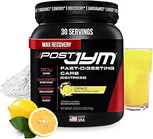 JYM Supplement Science Post JYM Lemonade Carb Fast Digesting Post Workout Recovery Powder Pure Dextrose, Glycogen Replenishment, Athletic Performance, Muskelwachstum 30 Portionen