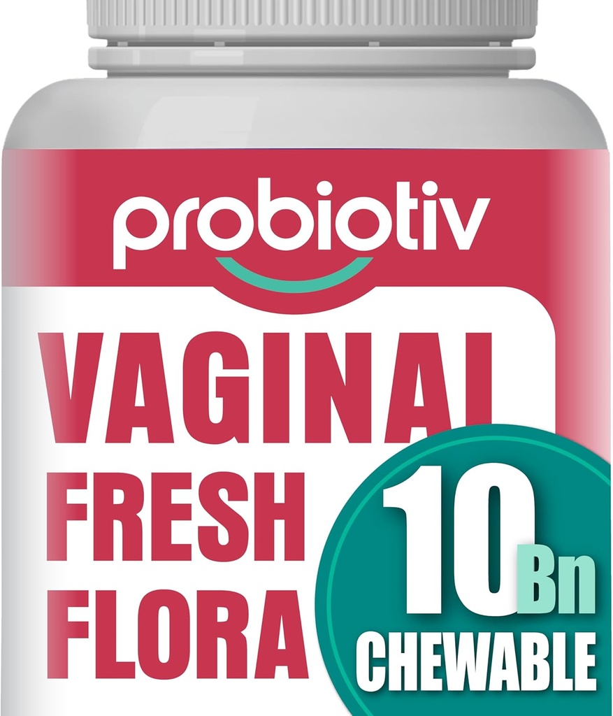 Probiotiques vaginaux à croquer pour les femmes 10 milliards d'UCF + prébiotiques organiques — soutient la santé vaginale, maintient l'équilibre du pH vaginal et favorise la fraîcheur féminine, les comprimés aromatisés aux fraises
