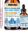 10 000 mcg de vitamine B12 gouttes liquides sublinguales, formule unique avec D3, B9 (acide folique), Calcium, énergie de soutien, coeur, humeur, cerveau, système immunitaire, végétarien, sans OGM et sans gluten