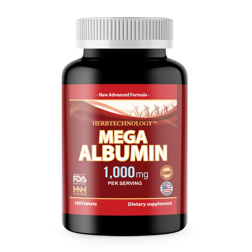 Dr.K&C HNHusa Mega Albumin Protein 1000mg 180 Tablets Healthy Kidney Liver Funzione Benessere Global Health Support Energy Life Balance Supplemento 180tabs 1pk