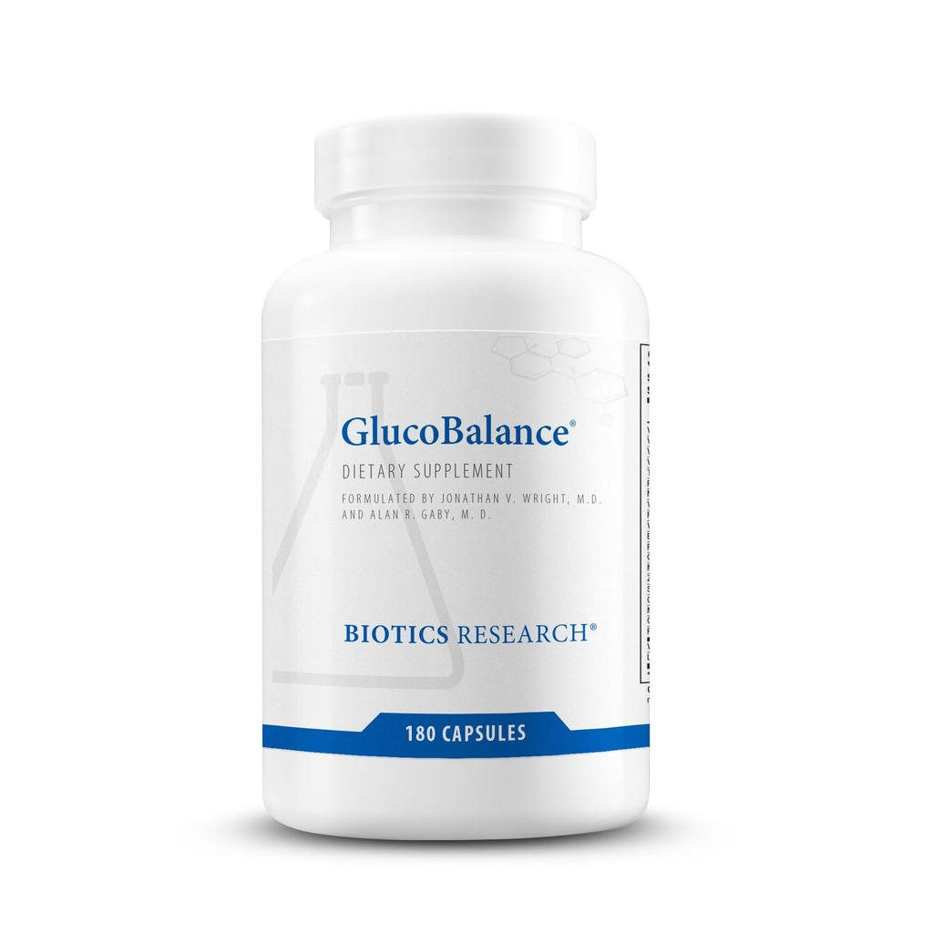 Biotics Ricerca GlucoBalance Chromium, Vanadium, L Integratore di carnitina, Supporta la salute metabolica e mantenere livelli di lipidi sanguigni sani - 180 capsule