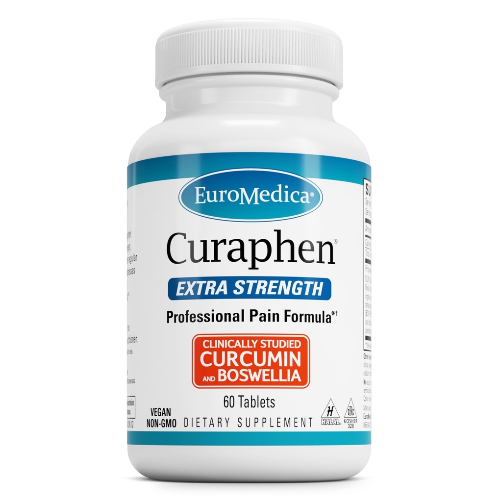 EuroMedica Curaphen Extra Strength - Curcumin & Boswellia Ergänzung für gesunde Zirkulation Unterstützung - Kurkuma Ergänzung zu unterstützen Gelenke, Muskelgesundheit & Endorphin Produktion - 60 Tabletten