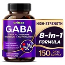 GriMed GABA 16,280mg - X15 Power con 5-HTP, L-teanina, Magnesio, Ashwagandha - Relax & Restore, Supporto Sleep Well - Made in USA (150 Count (Pack of 1))