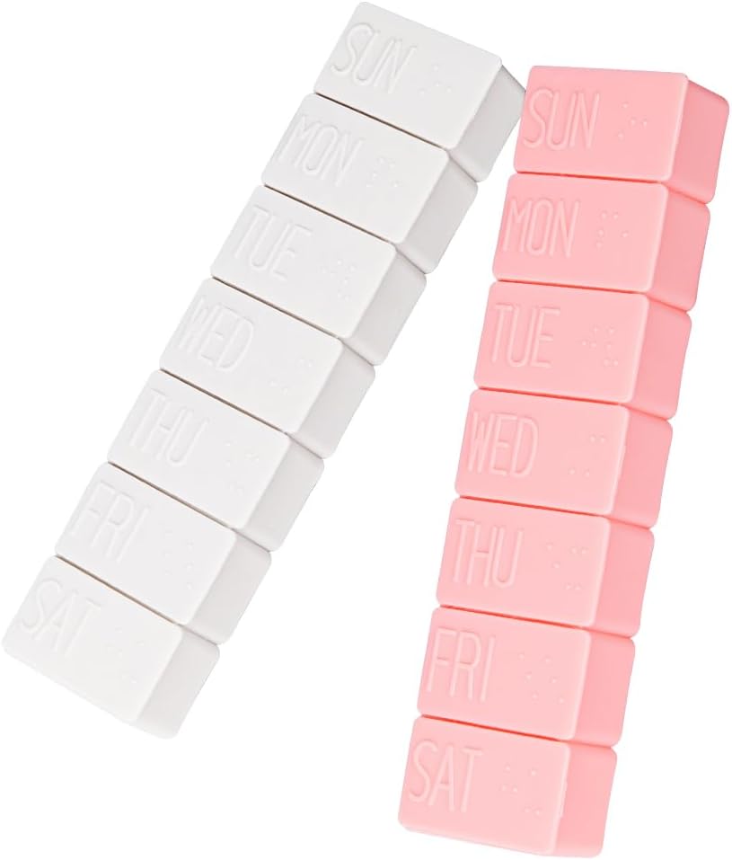 sanderala 2Pack organizzatore settimanale di pillole,Extra Large 7 giorni Pill Cases Travel Daily Pill Box per olio di pesce, compresse di calcio Supplementi e altre pillole di vitamina